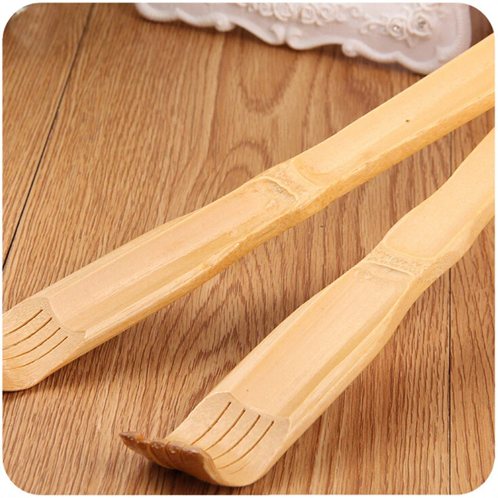 Bamboo Massager Back Scratcher With Body Roller Stick