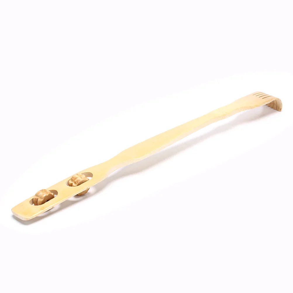 Bamboo Massager Back Scratcher With Body Roller Stick