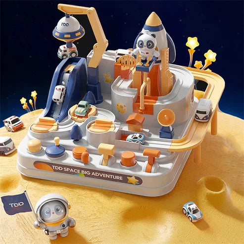 Space Panda Car Toys Children Train Track Adventure