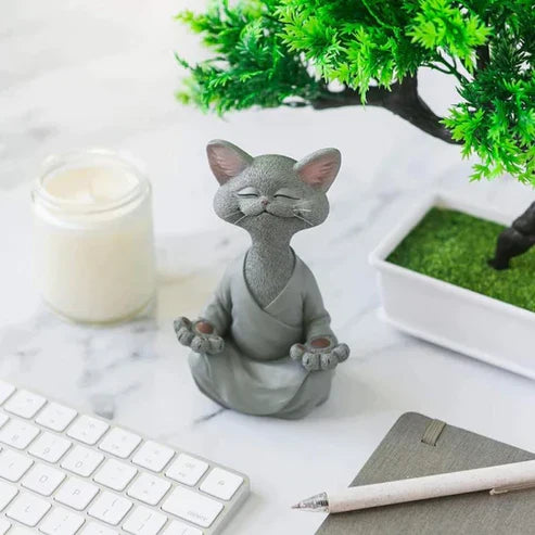 Whimsical Happy Buddha Cat