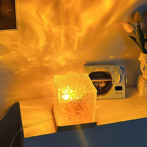 Crystal Lamp Water Ripple Projector Night Light with 16 colors