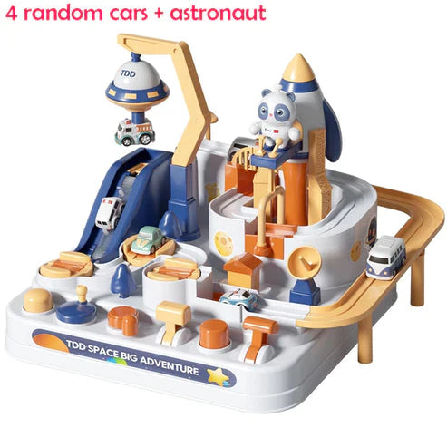 Space Panda Car Toys Children Train Track Adventure