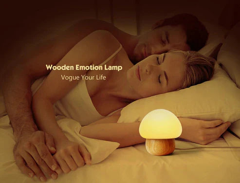 Wooden Mushroom Led Night Lamp