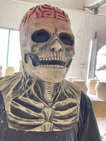 Movable Jaw Full Head Skull Mask & Skeleton Halloween Costume