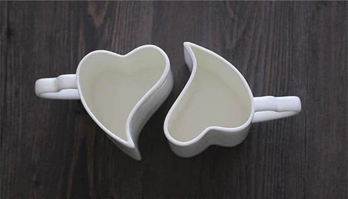 2pcs Valentines day Heart Shape Couple Mug