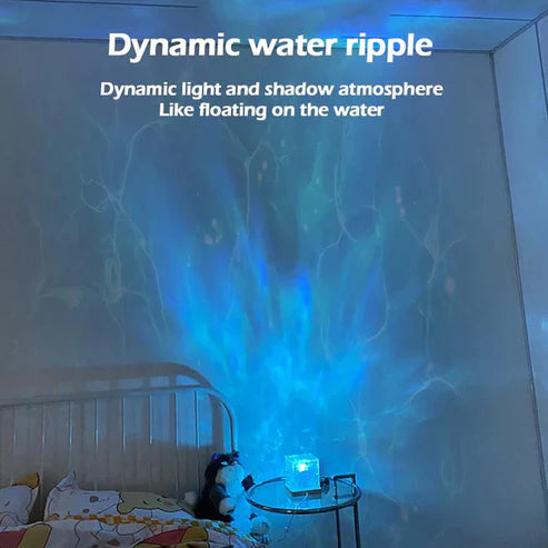 Crystal Lamp Water Ripple Projector Night Light with 16 colors