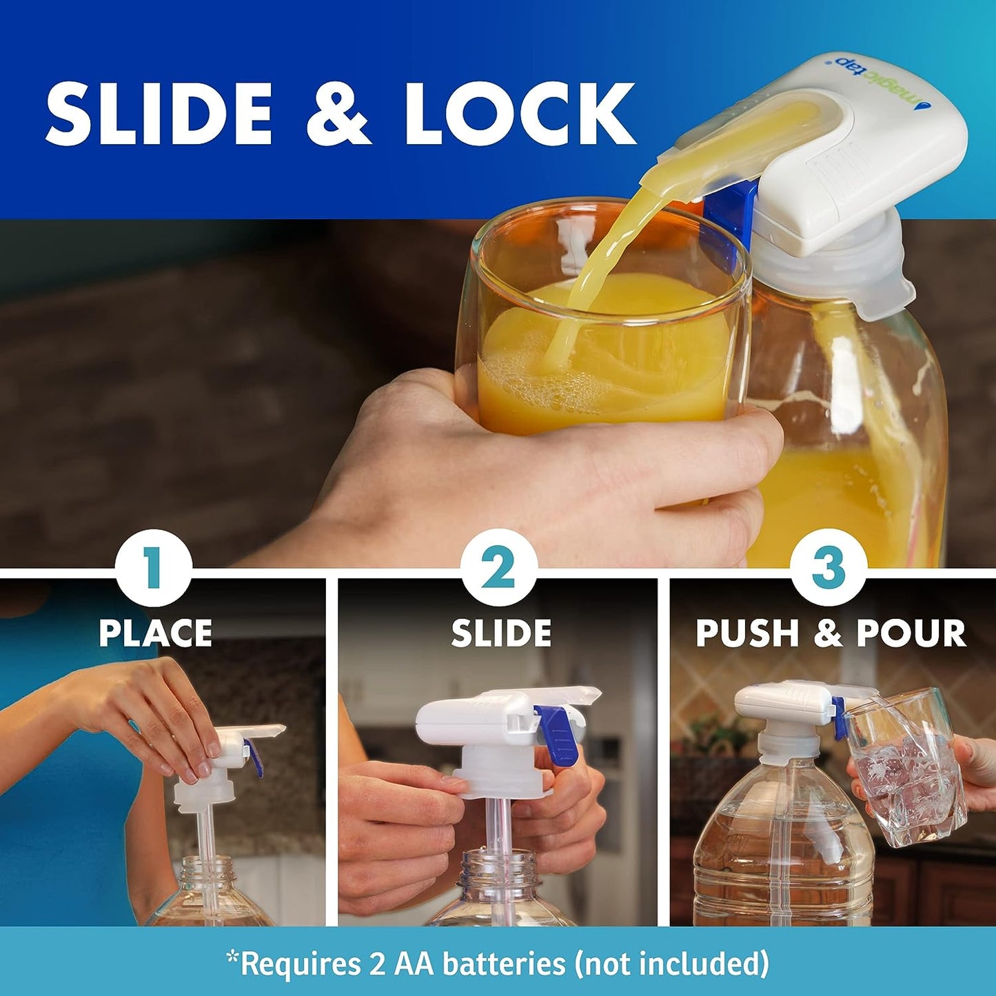 Automatic Drink Dispenser - Hands-Free Beverage Dispenser for Fridge - Perfect for Milk, Juice