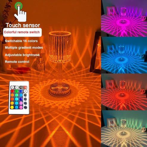 Diamond Glow Acrylic Touch Table Night Lamp