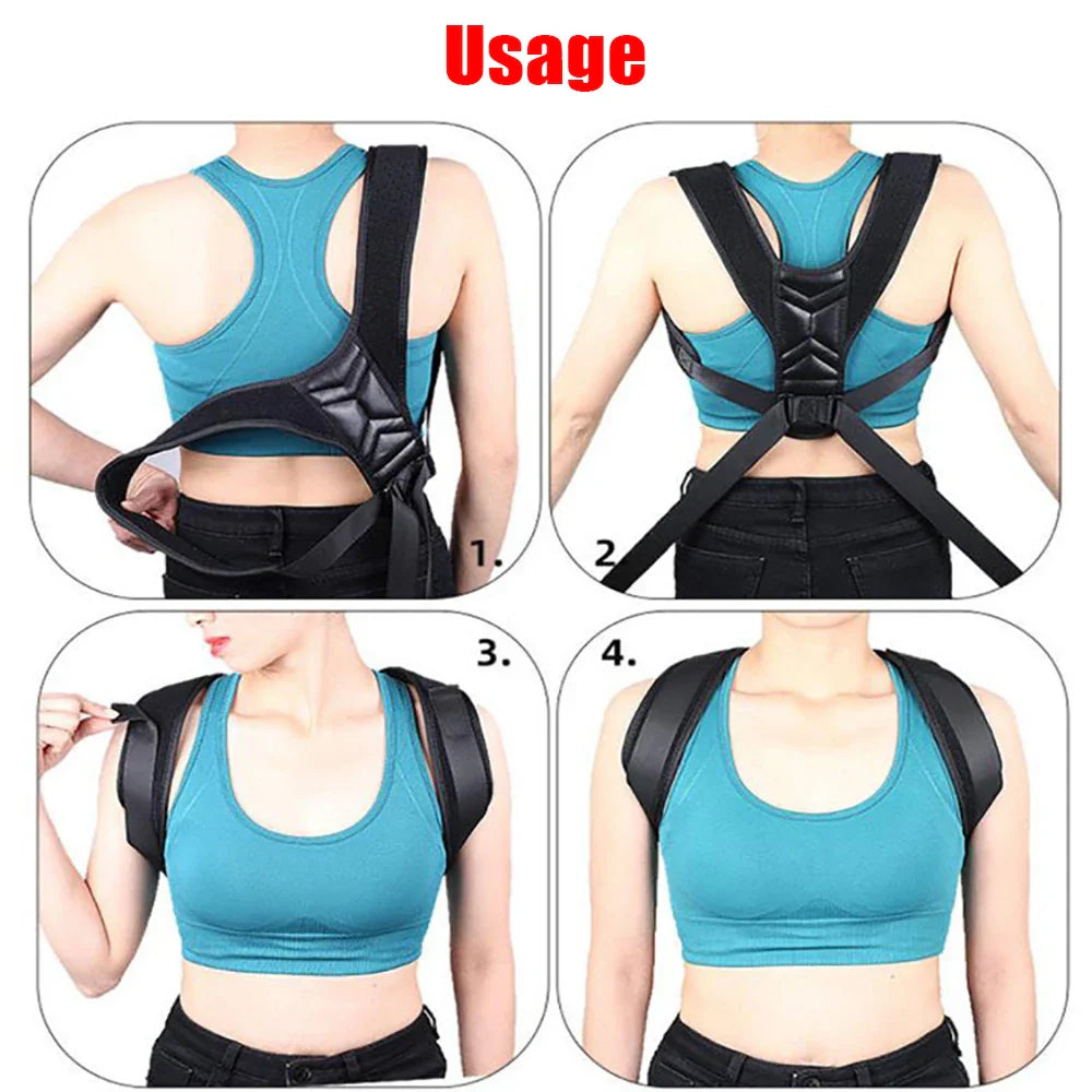 Back Posture Corrector Adjustable Neck Brace Training Equipment