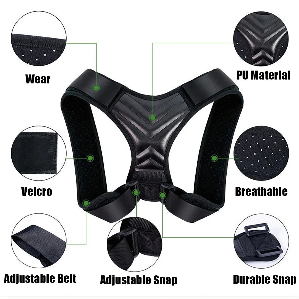 Back Posture Corrector Adjustable Neck Brace Training Equipment