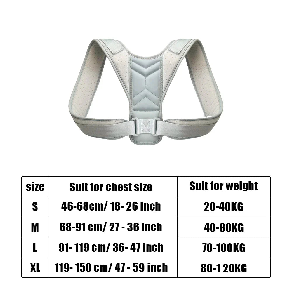 Back Posture Corrector Adjustable Neck Brace Training Equipment