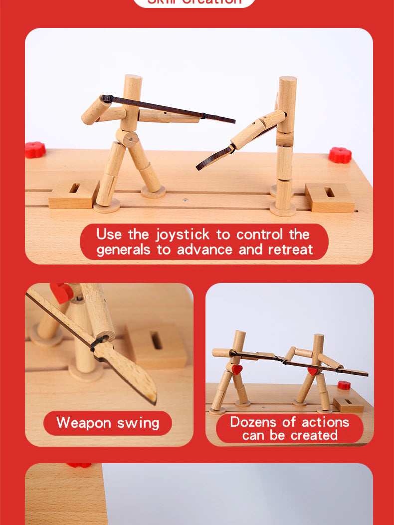 Two Player Fighting Wooden Toy Interactive Tabletop Creative Game