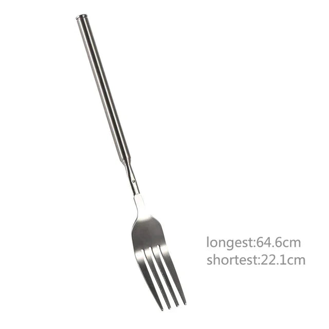 Telescopic Extendable Dinner Fruit Dessert Long Handle Fork