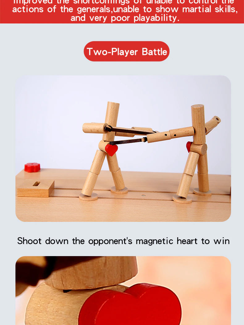 Two Player Fighting Wooden Toy Interactive Tabletop Creative Game