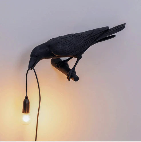 Crow Wall & Raven Table Lamps with Brightness Adjustable Edison Bulb