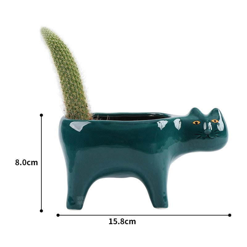 Cat Ceramic Pot