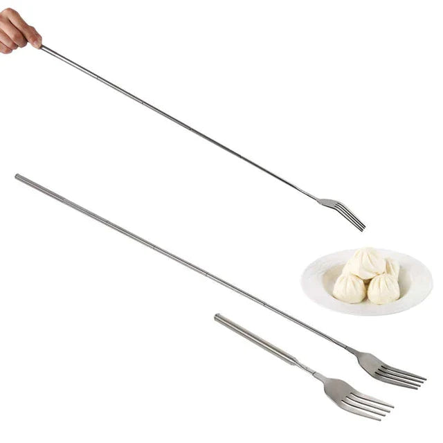 Telescopic Extendable Dinner Fruit Dessert Long Handle Fork