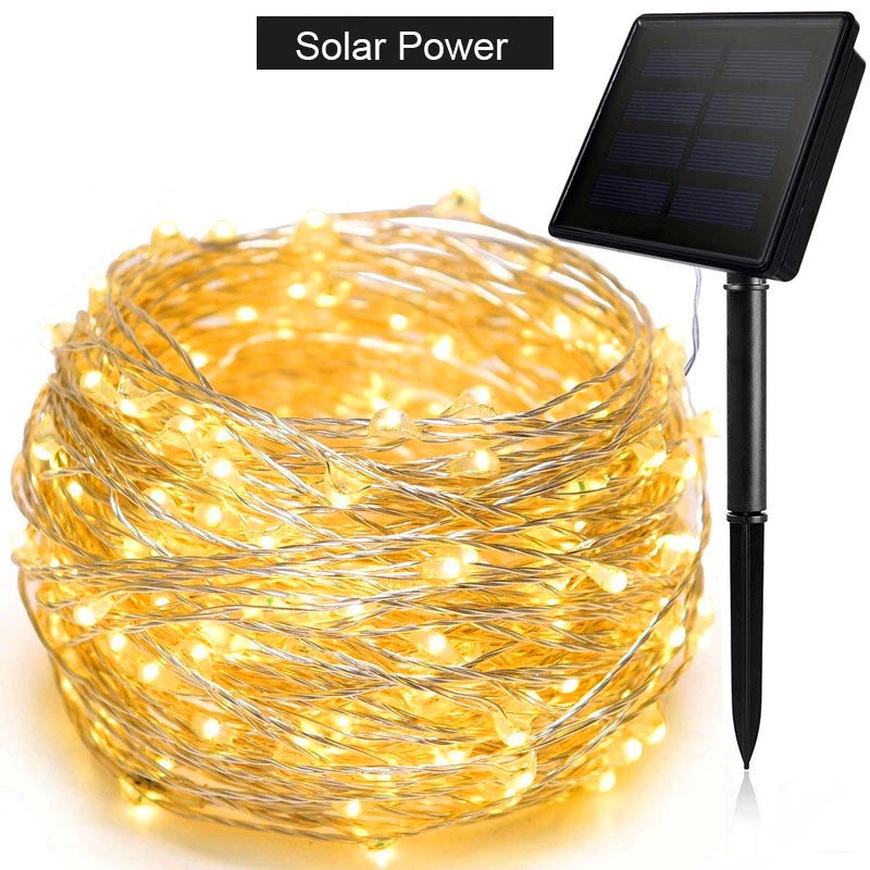 LED Outdoor Solar Lamp String Lights 100/200 LEDs 10m