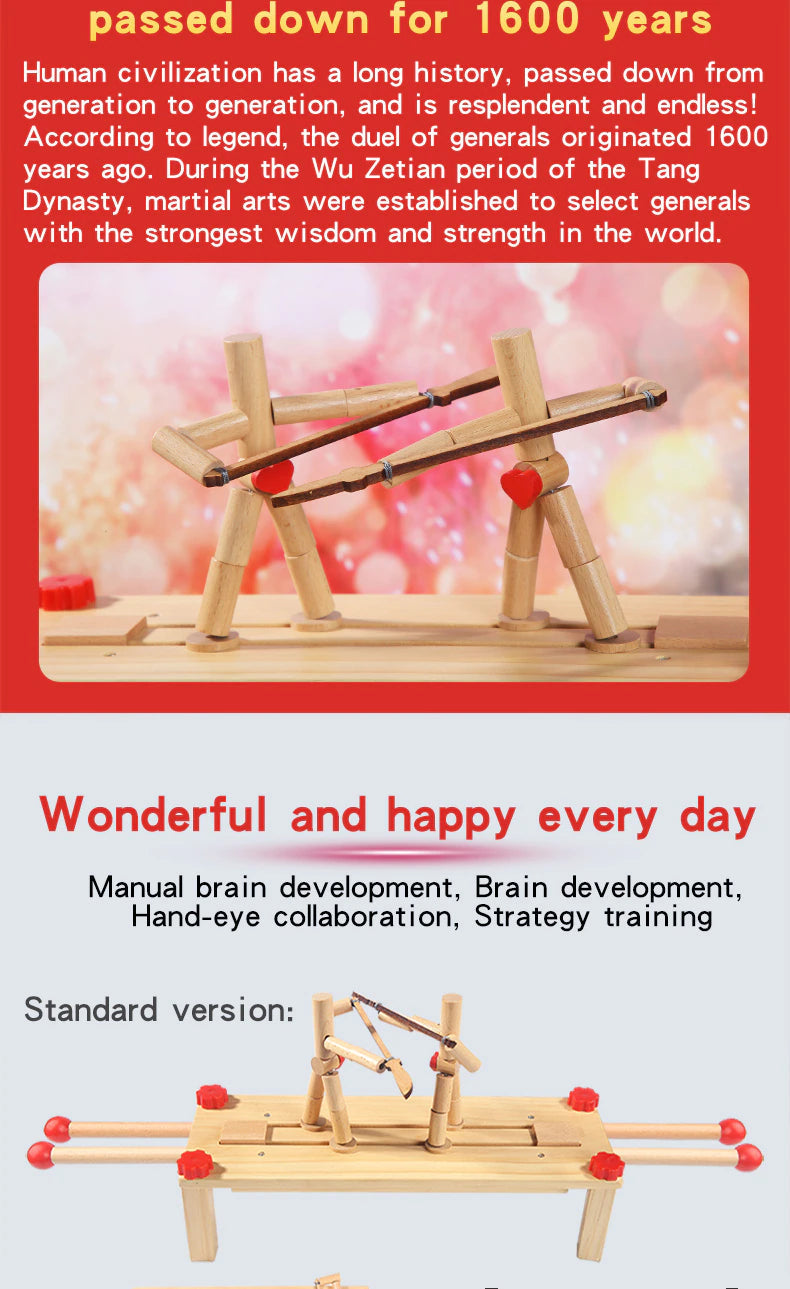 Two Player Fighting Wooden Toy Interactive Tabletop Creative Game