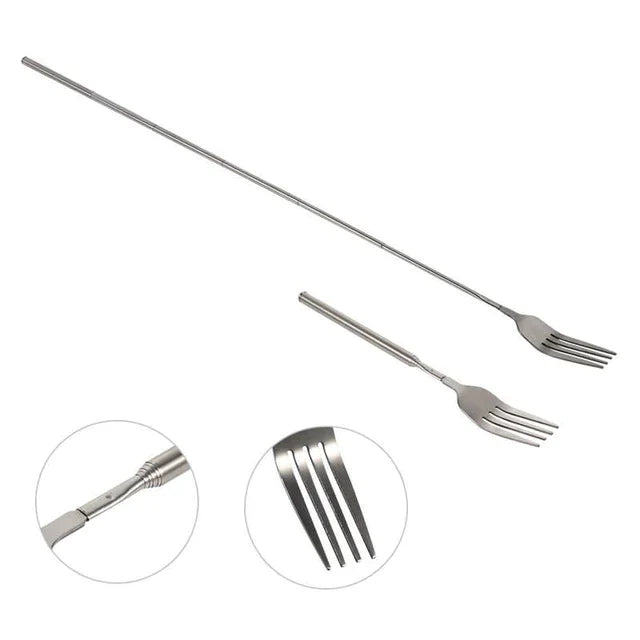 Telescopic Extendable Dinner Fruit Dessert Long Handle Fork