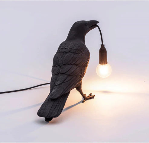 Crow Wall & Raven Table Lamps with Brightness Adjustable Edison Bulb