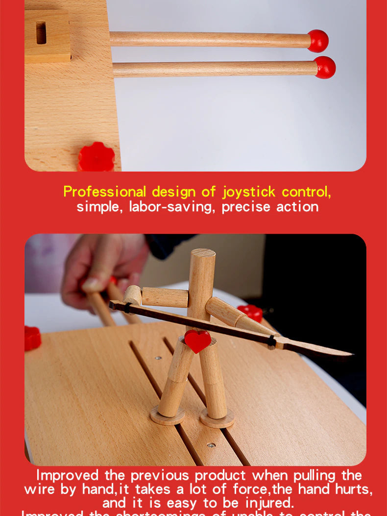 Two Player Fighting Wooden Toy Interactive Tabletop Creative Game