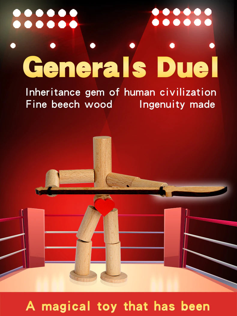 Two Player Fighting Wooden Toy Interactive Tabletop Creative Game