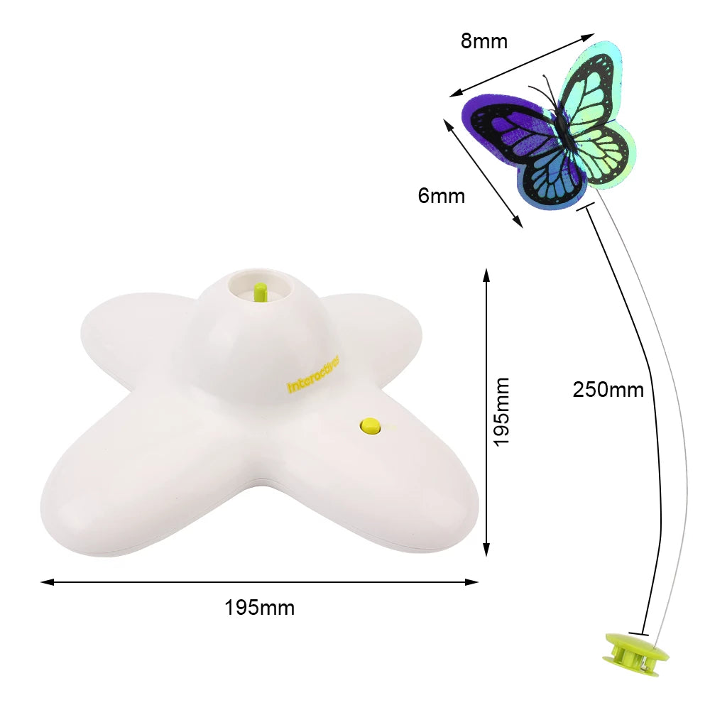 Interactive Flutter Bug Cat Toy 360