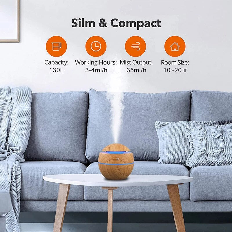 Humidifier, Air Purifier  Essential Oils Diffuser 130ml, Usb DC5V