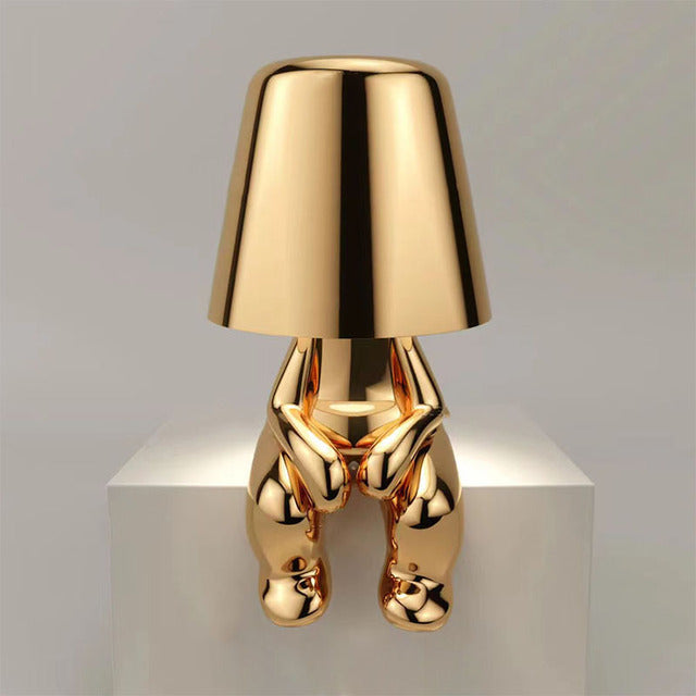 Italy Little Golden Man Night Light Resin Led Table Lamp