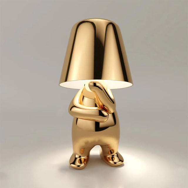 Italy Little Golden Man Night Light Resin Led Table Lamp