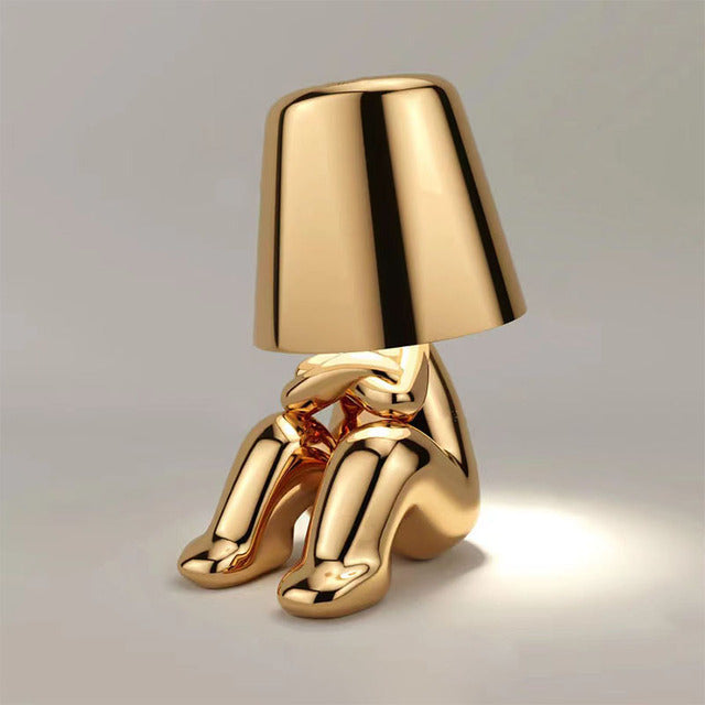Italy Little Golden Man Night Light Resin Led Table Lamp