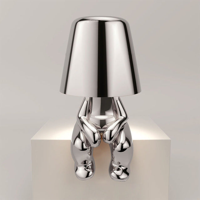 Italy Little Golden Man Night Light Resin Led Table Lamp