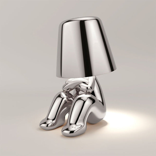 Italy Little Golden Man Night Light Resin Led Table Lamp