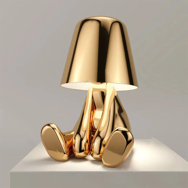 Italy Little Golden Man Night Light Resin Led Table Lamp