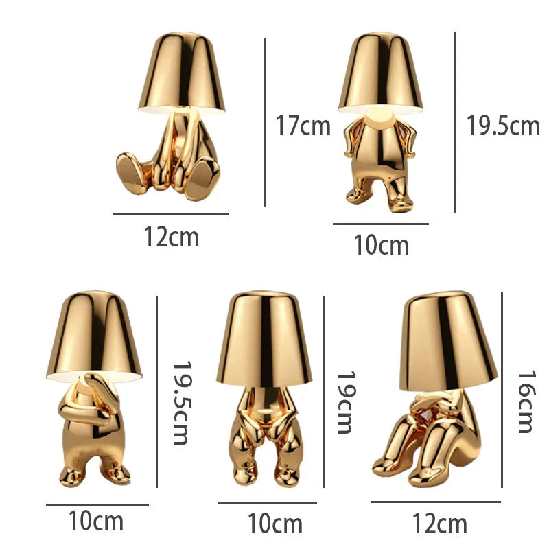Italy Little Golden Man Night Light Resin Led Table Lamp