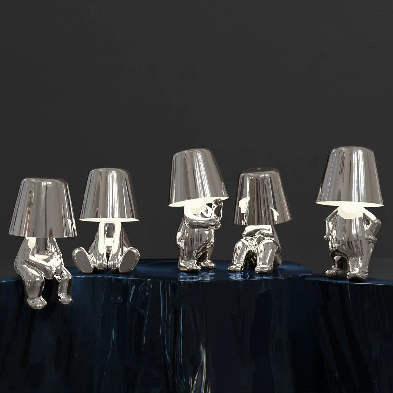 Italy Little Golden Man Night Light Resin Led Table Lamp