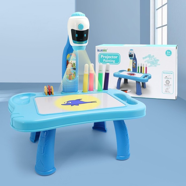 Kids Painting Board Toys Children LED Projector Art Painting Table Desk Arts Toy Educational Learning