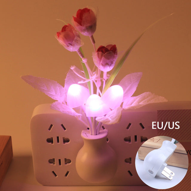 Led Flower Mushroom Night Lights For Bedroom