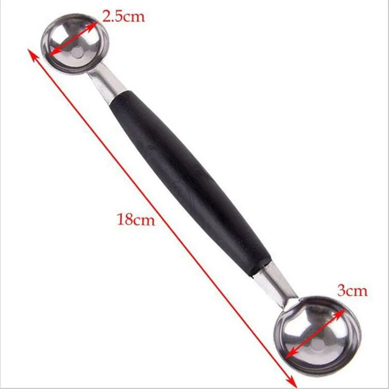 Melon watermelon Ball Scoop Fruit Spoon Ice Cream Sorbet Stainless Steel Double-end Cooking Tool Kitchen