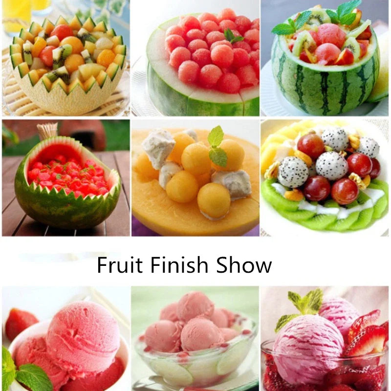 Melon watermelon Ball Scoop Fruit Spoon Ice Cream Sorbet Stainless Steel Double-end Cooking Tool Kitchen