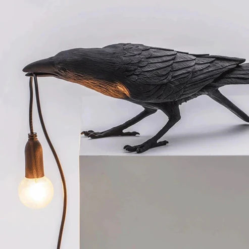 Crow Wall & Raven Table Lamps with Brightness Adjustable Edison Bulb