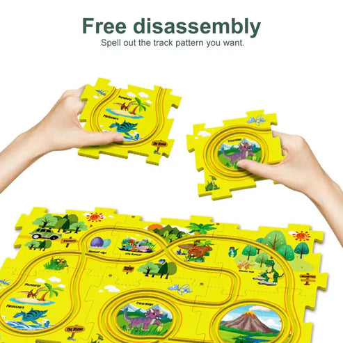 Rail Car Puzzel Toy with Flexible Railway Track