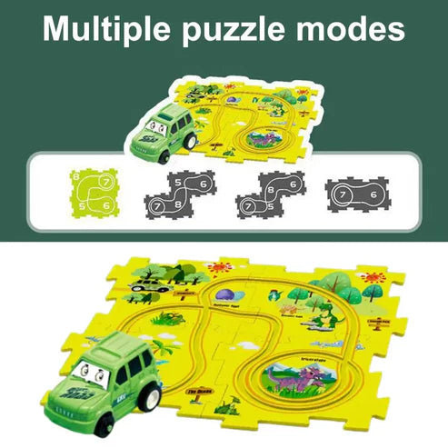 Rail Car Puzzel Toy with Flexible Railway Track