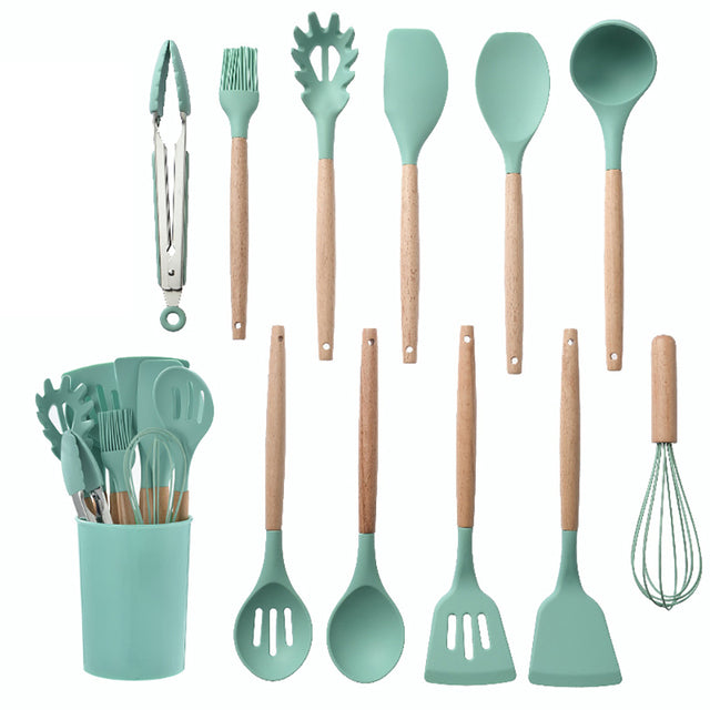Silicone Kitchenware Cooking Utensils Set Non-stick Cookware