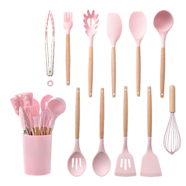 Silicone Kitchenware Cooking Utensils Set Non-stick Cookware