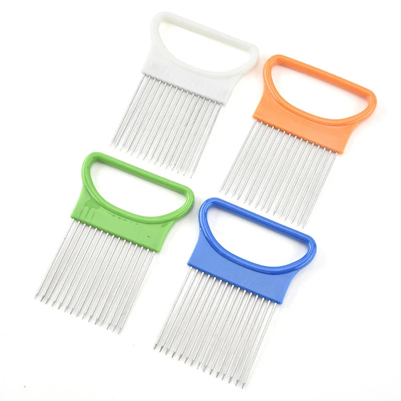 Stainless Steel Onion Needle Onion Fork Vegetables Fruit Slicer