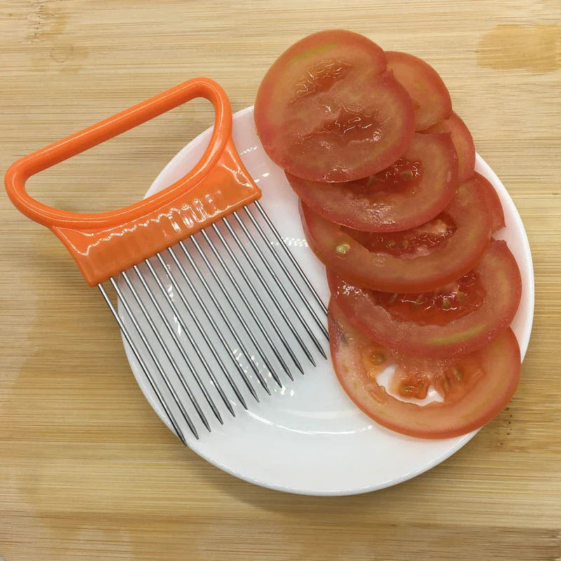 Stainless Steel Onion Needle Onion Fork Vegetables Fruit Slicer