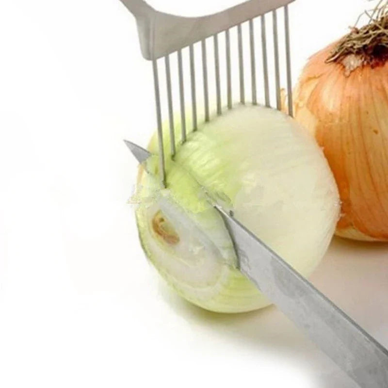 Stainless Steel Onion Needle Onion Fork Vegetables Fruit Slicer
