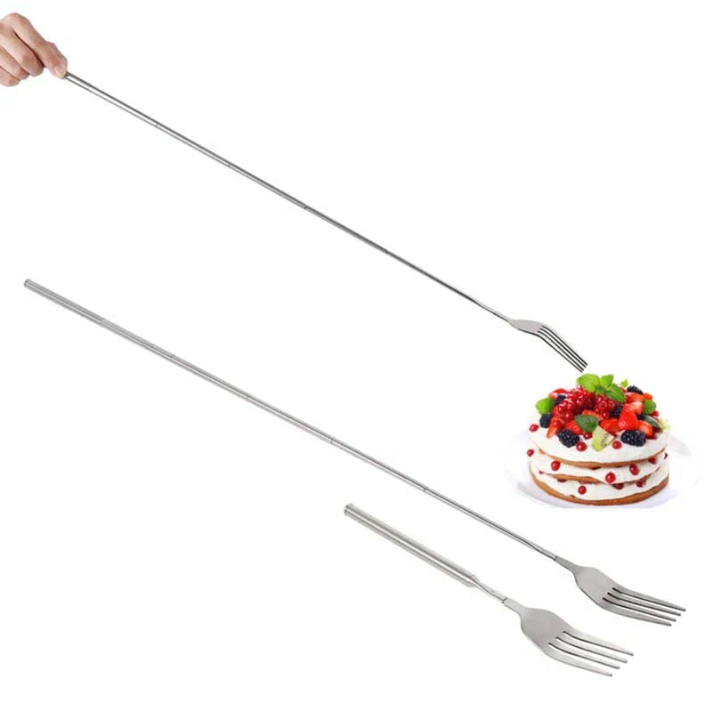 Telescopic Extendable Dinner Fruit Dessert Long Handle Fork